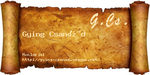 Gying Csanád névjegykártya